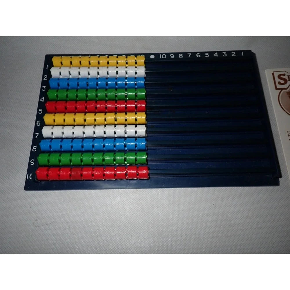 Young Minds Kids Vintage Slide Abacus Math Counting Toy 3500 w/ Box 1984